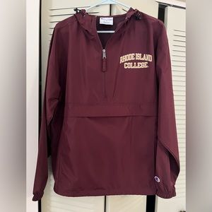 Windbreaker hoodie jacket, Rhode Island College, size M
